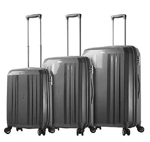 Suitcase for toiletries-suitcase with 360-degree wheels-Mia Toro Italy Duraturo Hardside Spinner Luggage 3Pc Set, Charcol