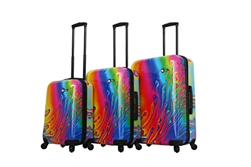 Suitcase with hidden pockets-best carry-on suitcase-Mia Toro Italy - Vortice Hardside Spinner Luggage 3Pc Set, Multicolored