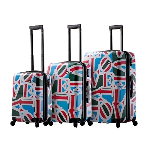 Suitcase for fragile items-waterproof suitcase-Mia Toro Love Collection Hard Side Spinner Luggage 3Pc Set, Lcg Green