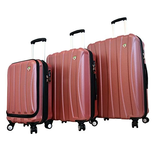 Suitcase for cold weather-suitcase for honeymoon trip-Mia Toro Luggage Tasca Fusion Hardside Spinner 3 Piece Set Red, Red, One Size