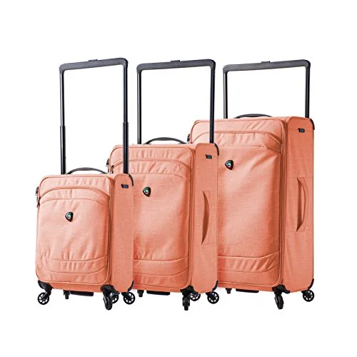 Suitcase with rich colors-lightweight large suitcase-Mia Toro M1127-03pc-org Italy Kitelite Strato Softside Spinner Luggage 3pc Set, Orange