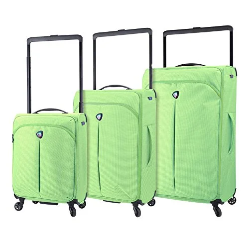 Suitcase with vintage vibe-eco travel suitcase-Mia Toro M1128-03pc-lim Italy Kitelite Nimbo Hardside Spinner Luggage 3pc Set, Lime