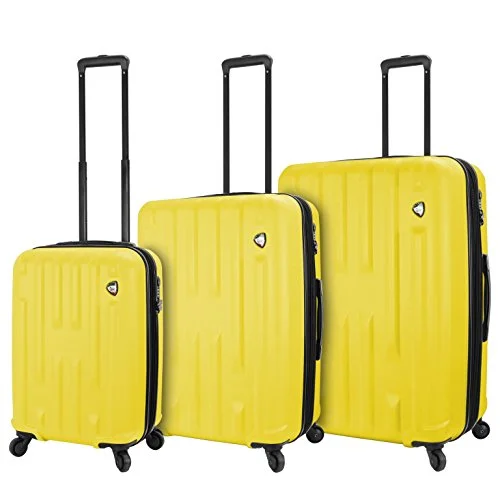 Suitcase for tech accessories-medium size suitcase-Mia Toro M1230-03pc-ylw Italy Nuovo Hardside Spinner Luggage 3pc Set, Yellow