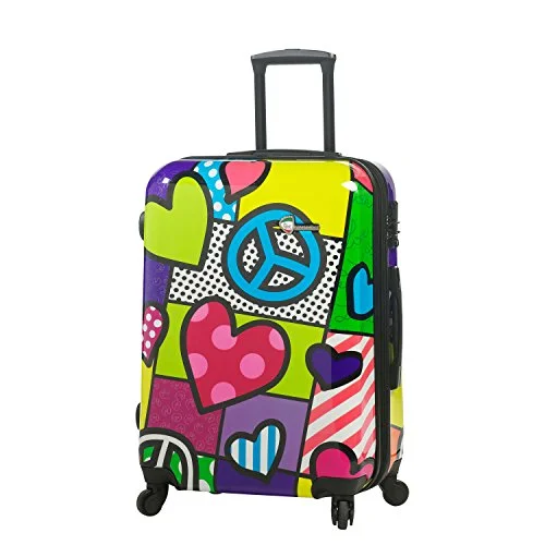 Suitcase for tool kits-travel carry-on with spinner wheels-Mia Toro Peace And Love Hardside 24 Inch Luggage, Contemporary