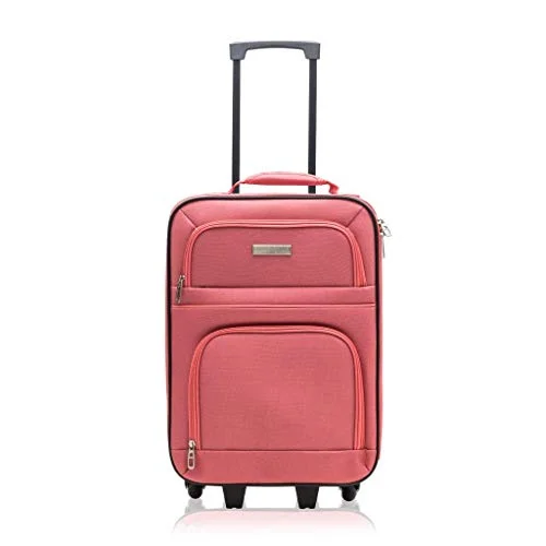 Suitcase for travel needs-travel suitcase with special features-Millennium by Travelway Wheeled Suitcase - Rolling Carry-on (20 Inch, Coral)