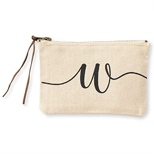 Suitcase with flat design-suitcase for weekend getaway-Mud Pie Women's Initial, W, 4" x 6 1/2"