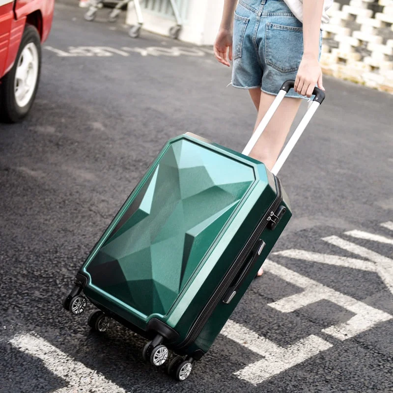 Suitcase with big padding-kids luggage for traveling-New Fashion 20/24 Inches Trolley Boarding Case Abs+Pc Colorful Travel Waterproof Luggage Set