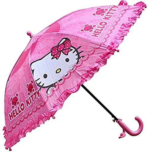 Suitcase for small items-hard case travel suitcase-New Hello Kitty Girls And Womens Pink Lace Parasol Umbrella