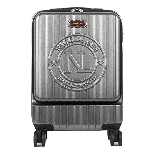 Suitcase with pure look-spinner luggage suitcase-Nicole Lee Women'S Carry On [Grey] Hard Shell Travel Luggage, Laptop Compartment Rolling Wheels,