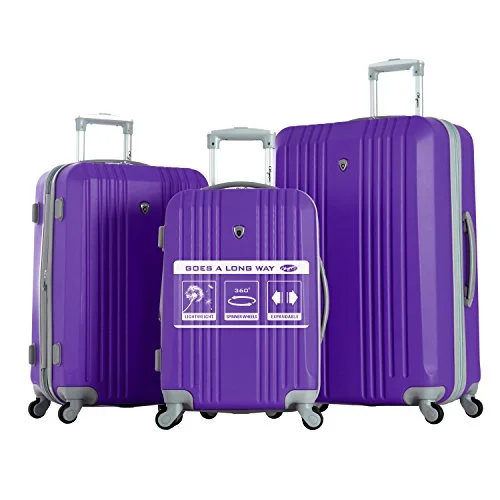 Suitcase for workout clothes-minimalist suitcase-Olympia Corsair 3Pc Hardcase Set, Purple, One Size