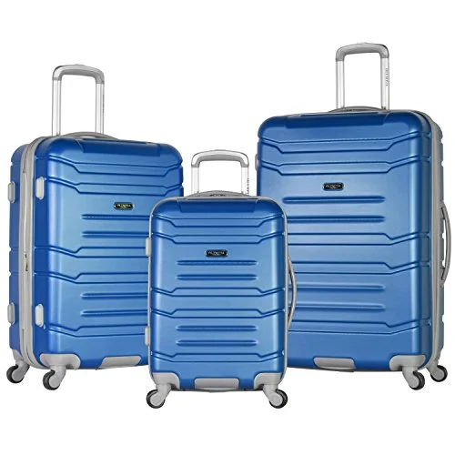 Suitcase for sports gear-suitcase with multi-directional wheels-Olympia Denmark 3 Piece Luggage Set, Navy