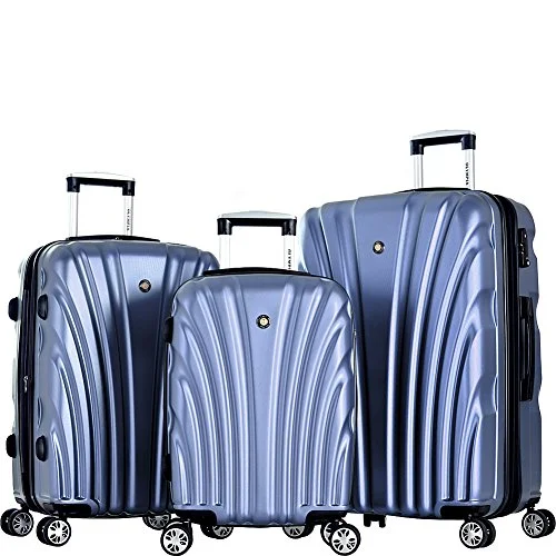 Suitcase with leather trim-slim suitcase-Olympia Usa Vortex Hardside Spinner Luggage Set (Icy Blue)