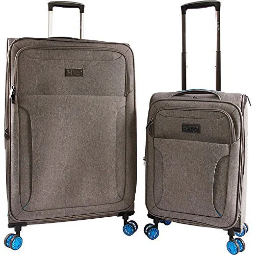 Suitcase for city breaks-suitcase for long weekend-Original Penguin Luggage Platt 2 Piece Set Expandable Suitcase With Spinner Wheels, Grey