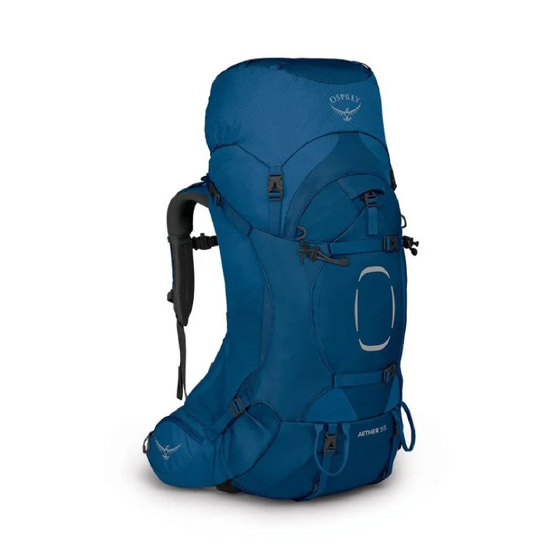 Backpack with side pockets-compact backpack for travel-Osprey Aether 55 - Men's Backpacking L/XL