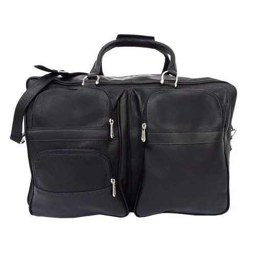 Suitcase with light shell-hard case carry-on suitcase-Piel Leather Complete Carry-All Bag, Black, One Size