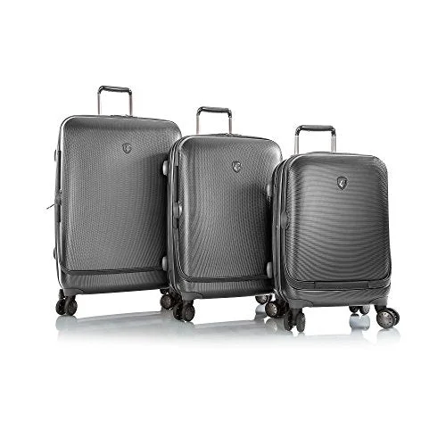 Suitcase with stylish straps-foldable suitcase-Portal 3 Piece Luggage Set Color: Pewter