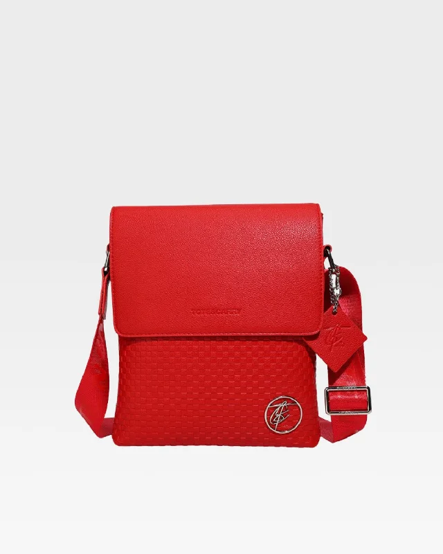 Crossbody easy-to-carry bag-Bodega Crossbody Messenger Bag in Red