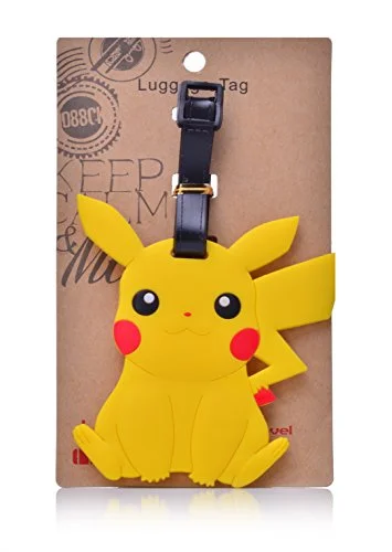 Suitcase for ski gear-travel-friendly suitcase-Reindear Heavy Duty Baggage Luggage Tag Us Seller (Pokemon Pikachu)