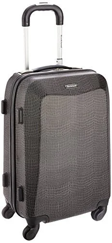 Suitcase with concealed zipper-smart travel suitcase-Rockland 20 Inch Polycarbonate Carry On, Crocodile, One Size