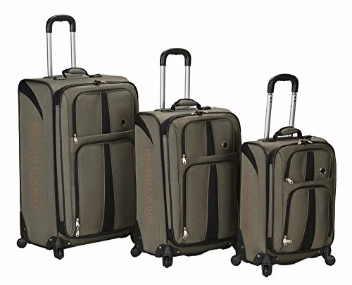 Suitcase with monogram-multi-wheel suitcase-Rockland 3-Piece Eclipse Spinner Luggage Set