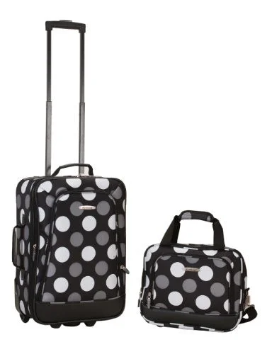 Suitcase for holiday gifts-convertible suitcase-Rockland Luggage 2 Piece Set, New Black Dot, Medium