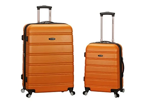 Suitcase for school essentials-lightweight kids luggage suitcase-Rockland Luggage 20 Inch 28 Inch 2 Piece Expandable Spinner Set Plus, Orange, One Size