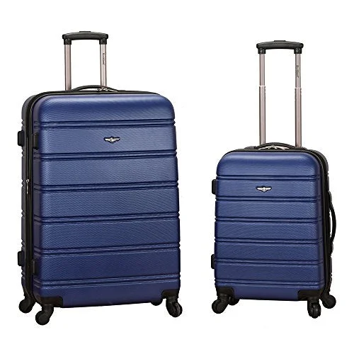 Suitcase for picnic supplies-eco-friendly kids suitcase-Rockland Luggage 20 Inch And 28 Inch 2 Piece Expandable Spinner Set, Blue