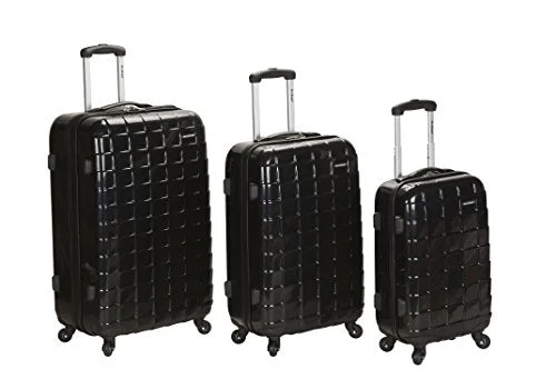 Suitcase for fishing gear-suitcase with zipper compartments-Rockland Luggage Celebrity 3 Piece Luggage Set, Black, One Size