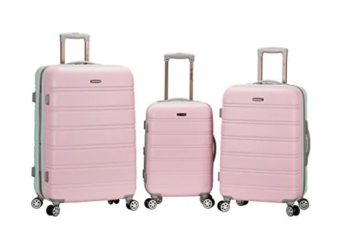 Suitcase with modern vibes-suitcase with removable shoulder strap-Rockland Luggage Melbourne 3 Piece Set, Mint