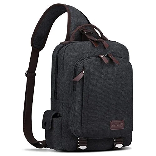 Crossbody with trendy chic design-S-Zone Sling Bag For Men Chest Shoulder Gym Backpack Sack Satchel Outdoor Crossbody Pack