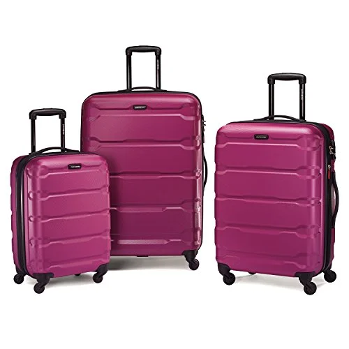 Suitcase for travel kits-premium suitcase with handle-Samsonite 68311-0596 Omni Pc Hardside Spinner  20 24 28,  Radiant Pink,  3 Piece Set