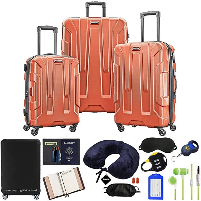 Suitcase with luxury design-cabin baggage suitcase-Samsonite Centric 3-Piece Hardside Luggage Set,  10pc Accessory Kit