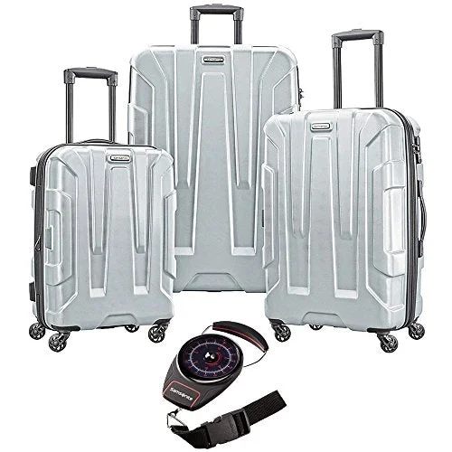 Suitcase for travel necessities-cabin-sized rolling suitcase-Samsonite Centric 3Pc Hardside Luggage Set Silver With Portable Luggage Scale