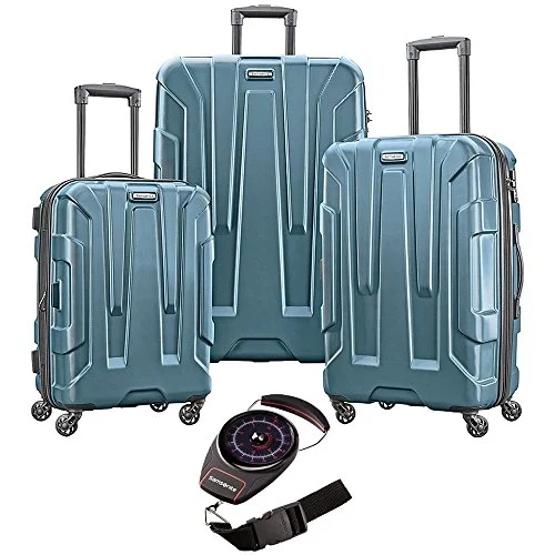 Suitcase for photo equipment-colorful carry-on luggage-Samsonite Centric 3Pc Hardside Luggage Set Teal With Portable Luggage Scale