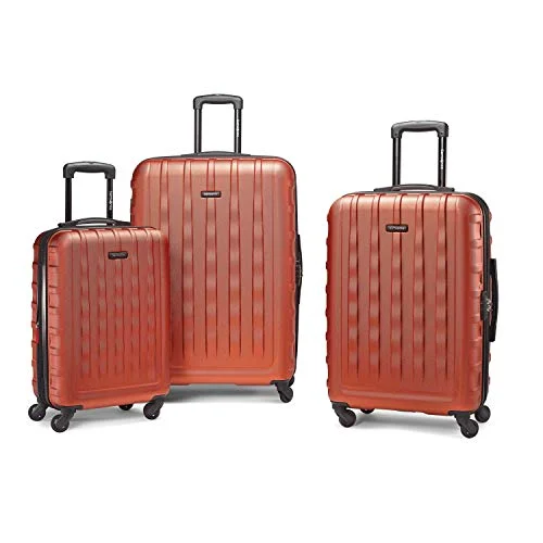 Suitcase with textured shell-anti-theft luggage suitcase-Samsonite E-Volve DLX 3PC Set Orange