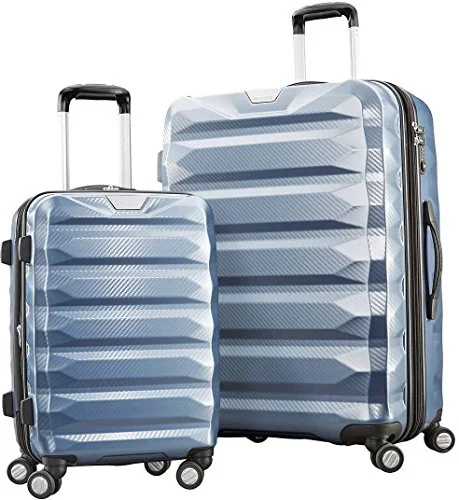 Suitcase for overnight gear-stylish rolling suitcase-Samsonite Flylite DLX 2 Piece Hardside Spinner Set (Blue)