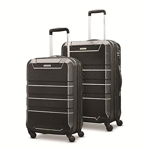 Suitcase with moon print-durable travel suitcase for kids-Samsonite Invoke 2 Piece Nested Hardside Set (20"/24"), Black, Only At Amazon