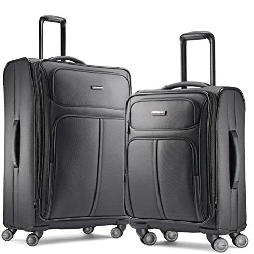 Suitcase with concealed zipper-smart travel suitcase-Samsonite Leverage LTE Set of 20-inch and 28 inch Spinner Uprights Charcoal