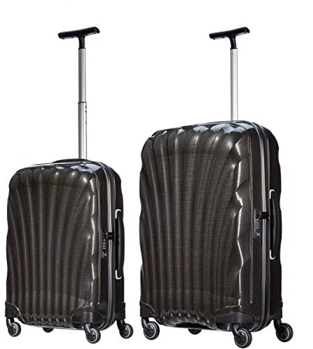 Suitcase with sleek trim-travel luggage suitcase with wheels-Samsonite Luggage Black Label Cosmolite 2 Piece Spinner Luggage Set (One size, Black)