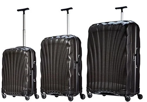 Suitcase for work gear-durable suitcase for weekend trips-Samsonite Luggage Black Label Cosmolite 3 Piece Spinner Luggage Set (One Size, Black)