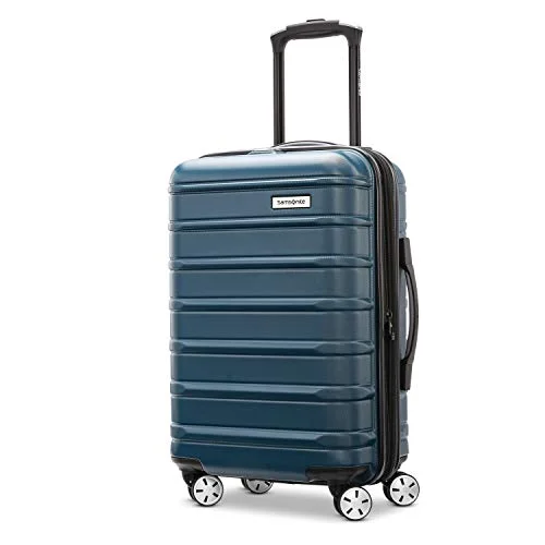 Suitcase with charging port-vintage suitcase for sale-Samsonite Omni 2 Hardside Expandable Luggage with Spinner Wheels, Nova Teal, Carry-On 20-Inch