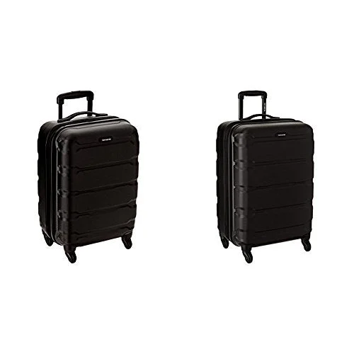 Suitcase with protective lining-travel luggage suitcase with wheels-Samsonite Omni PC Hardside Spinner Set (20"/24"), Black