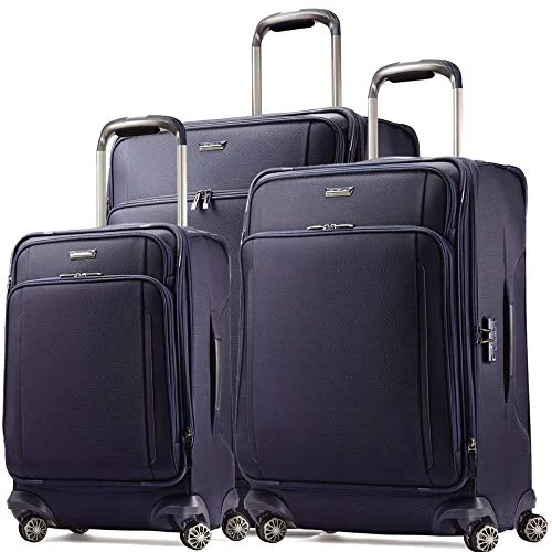 Suitcase with thick padding-suitcase for digital nomad-Samsonite Silhouette XV 3 Piece 21 |25 |29 Spinner Set (One Size, Twilight Blue)