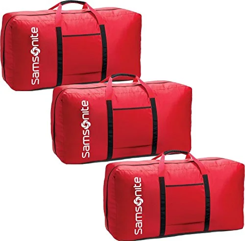 Suitcase with embroidered name-lightweight luggage for kids-Samsonite Tote-A-Ton 32.5" 3-Piece Duffel Set (Red)