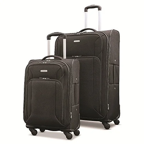 Suitcase for class kits-suitcase with expandable design-Samsonite Victory 2 Piece Nested Softside Set (21"/29"), Black, Only At Amazon