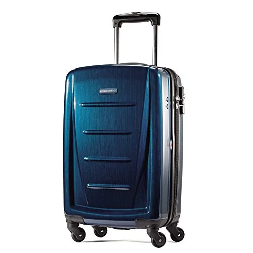 Suitcase for office documents-expandable hard shell suitcase-Samsonite Winfield 2 Hardside 20" Luggage, Deep Blue