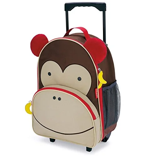 Suitcase with adjustable wheels-stylish soft-shell suitcase-Skip Hop Zoo Little Kid Luggage, Monkey