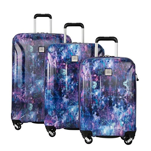 Suitcase with ergonomic handle-compact carry-on suitcase-Skyway Nimbus 3.0 3-Piece Luggage Set in Cosmos Purple with FREE Travel Kit