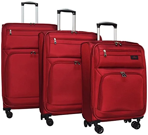 Suitcase for pet essentials-large size travel suitcase-Skyway Sigma 5.0 3-Piece Expandable Luggage Spinner Set: 29", 25", and 21" (Merlot Red)