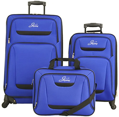 Suitcase with secret zipper-best soft-shell suitcase-Skyway Westlake 3-Piece Luggage Set, Maritime Blue